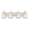 Designers Fountain Darby 30in 4-Light Satin Platinum Industrial Indoor Vanity Light with Clear Seeded Glass Shades 87004-SP - alternate 1